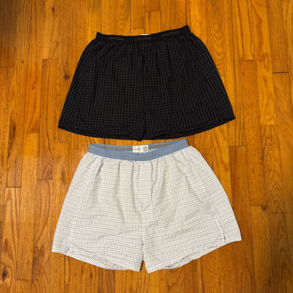 Calvin Klein CK Vintage 90s Boxers Underwear Black/White Plaid Flannel